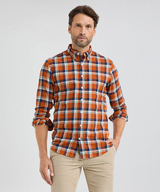 Overhemd Flannel Grote Ruit | Winter Orange