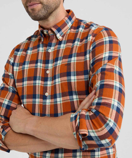 Overhemd Flannel Grote Ruit | Winter Orange