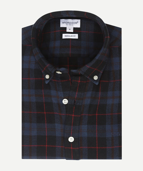 Overhemd Flannel Tartan | Navy