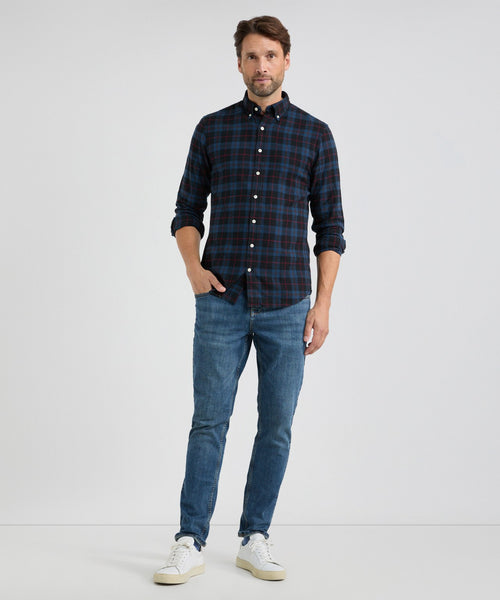 Overhemd Flannel Tartan | Navy