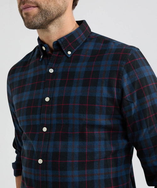 Overhemd Flannel Tartan | Navy