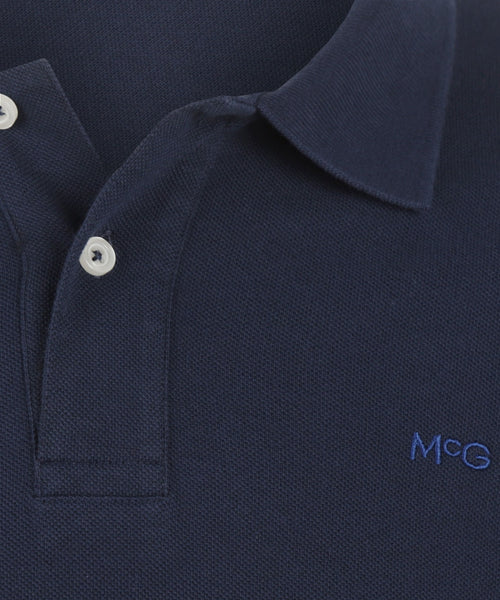 Polo piqué klassiek lange mouw | Navy