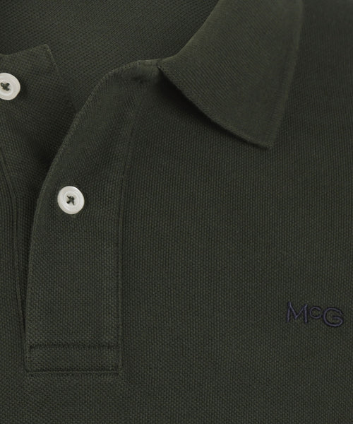 Polo piqué klassiek lange mouw | Pine Green