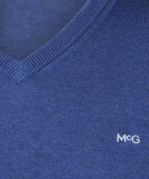 Sweater V-neck Cotton | Royal Blue