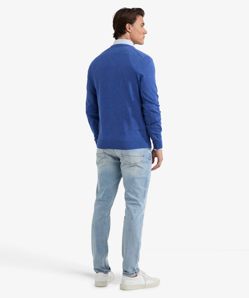 Sweater V-neck Cotton | Royal Blue