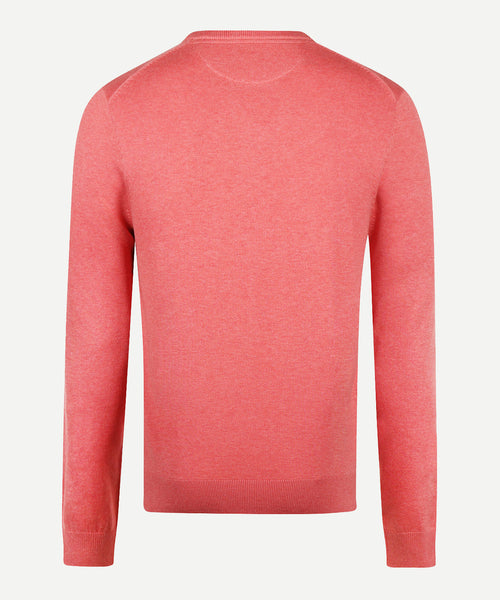 Sweater V-neck Cotton | Coral Red