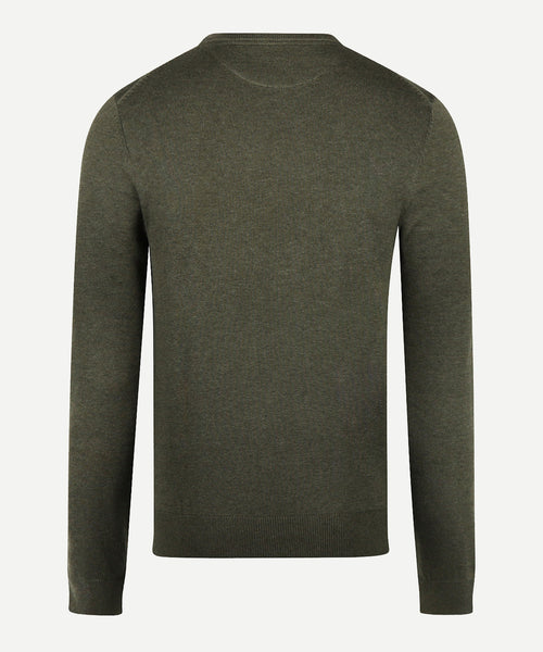 Sweater V-neck Cotton | Olive