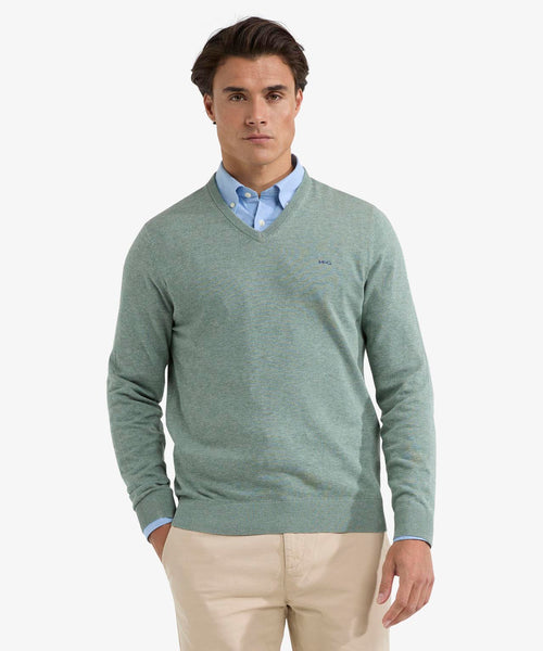 Sweater V-neck Cotton | Ice Green