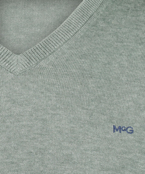 Sweater V-neck Cotton | Ice Green