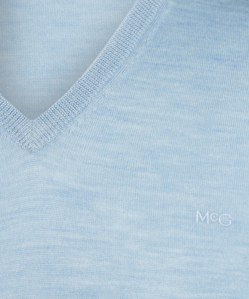 Sweater V-neck Luxe Merino | Light Blue