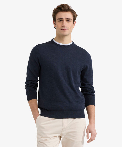 Sweater Round Neck Cotton | Navy