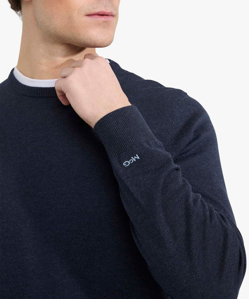 Sweater Round Neck Cotton | Navy