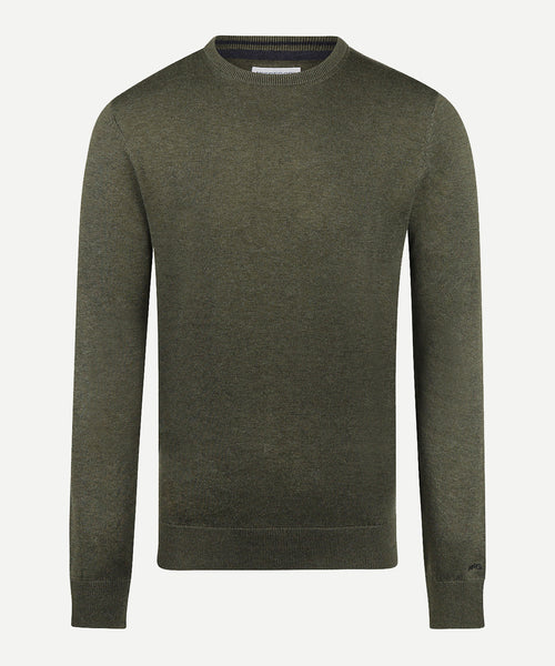 Sweater Round Neck Cotton | Olive