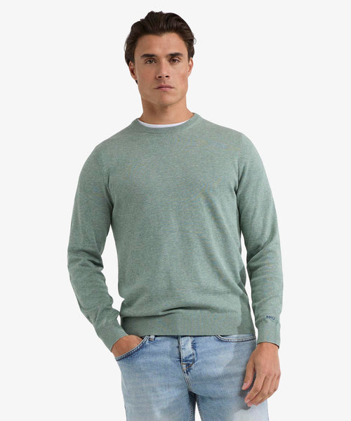 Sweater Round Neck Cotton | Ice Green