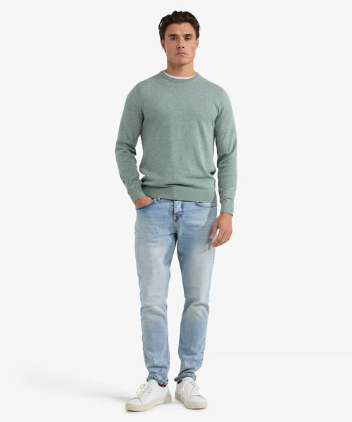 Sweater Round Neck Cotton | Ice Green