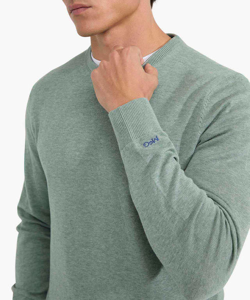 Sweater Round Neck Cotton | Ice Green