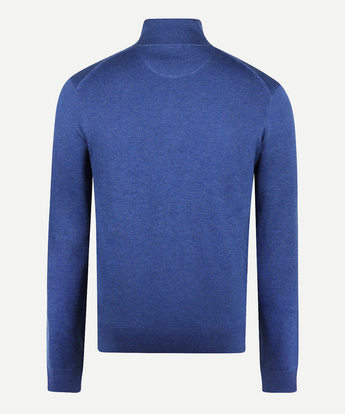 Sweater Zip Collar Cotton | Royal Blue