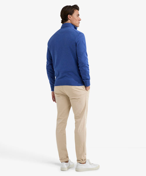 Sweater Zip Collar Cotton | Royal Blue