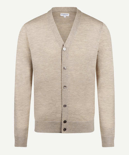 Vest Luxe Merino Knoopsluiting | Sand