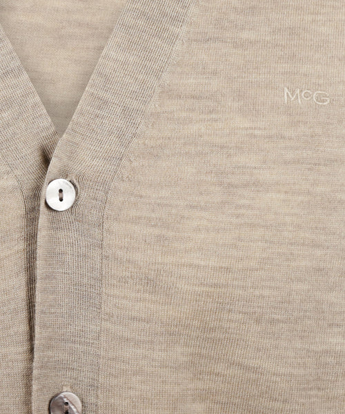 Vest Luxe Merino Knoopsluiting | Sand