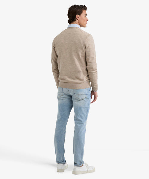 Vest Luxe Merino Knoopsluiting | Sand