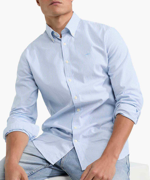 Shirt Oxford Stretch Small Stripe | Light Blue