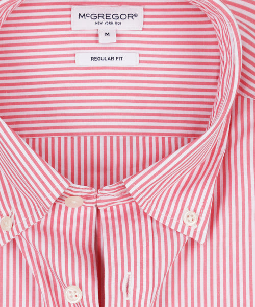 Shirt Poplin Stretch Stripe | Coral Red