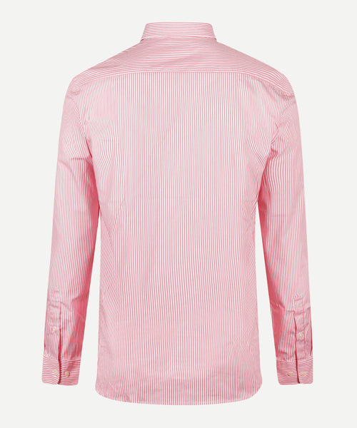 Shirt Poplin Stretch Stripe | Coral Red