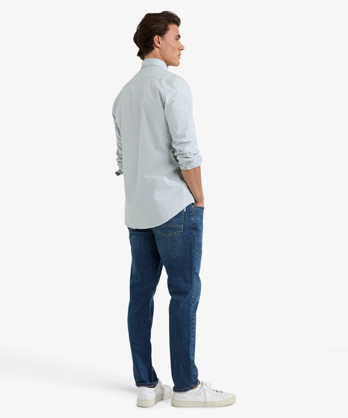 Shirt Poplin Stretch Stripe | Light Olive