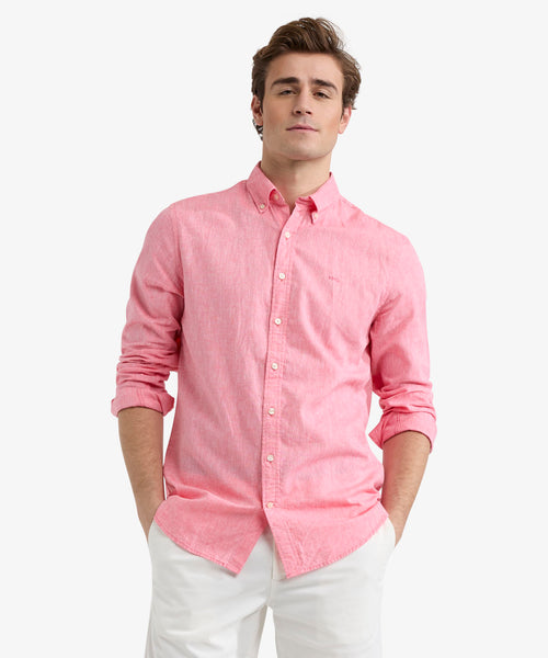 Shirt Linen Cotton | Coral Red