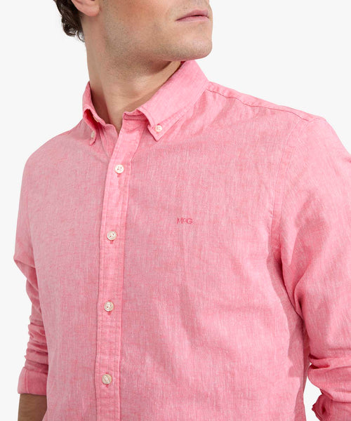 Shirt Linen Cotton | Coral Red