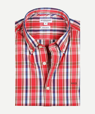 Shirt Summer Check | Coral Red