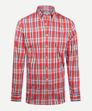 Shirt Summer Check | Coral Red