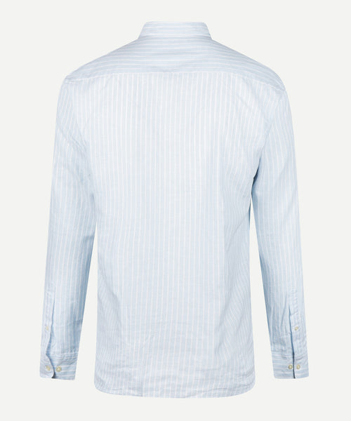 Shirt Striped Linen Cotton | Light Blue