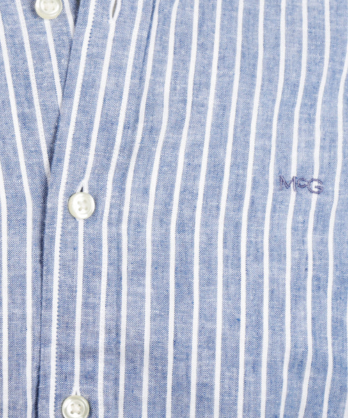 Shirt Striped Linen Cotton | Vintage Blue