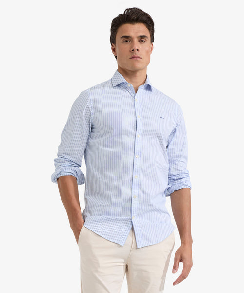 Shirt Slim Fit Triple Stripe | Medium Blue