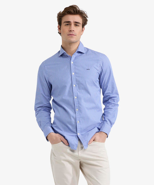 Shirt Slim Fit Double Stripe | Medium Blue