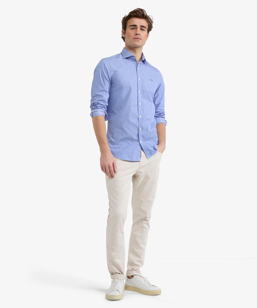 Shirt Slim Fit Double Stripe | Medium Blue