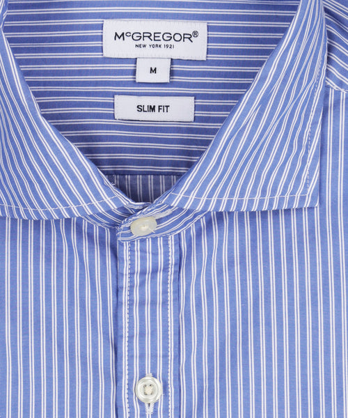 Shirt Slim Fit Double Stripe | Medium Blue