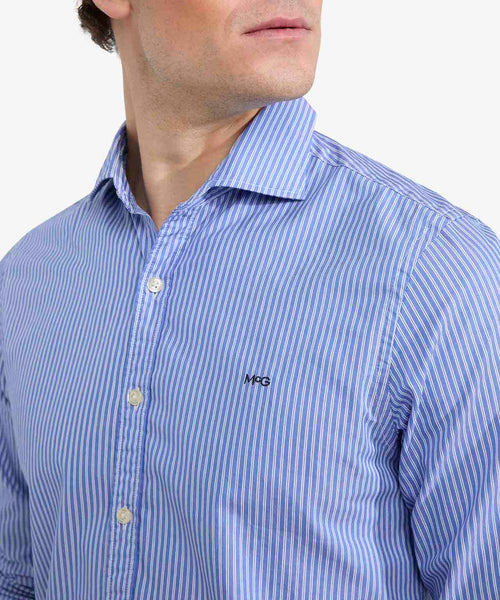 Shirt Slim Fit Double Stripe | Medium Blue