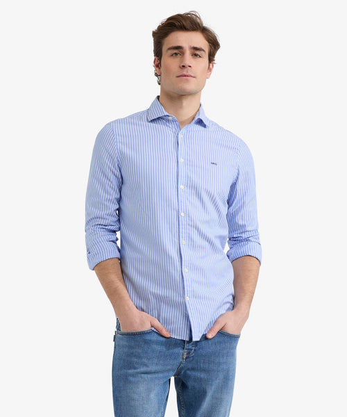 Shirt Slim Fit Stripe | Medium Blue