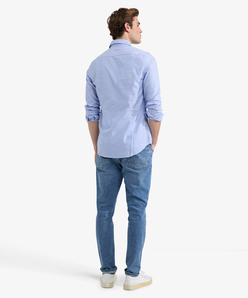 Shirt Slim Fit Stripe | Medium Blue