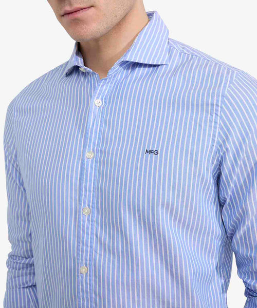 Shirt Slim Fit Stripe | Medium Blue