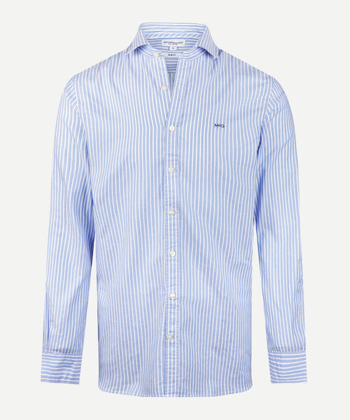 Shirt Slim Fit Stripe | Medium Blue