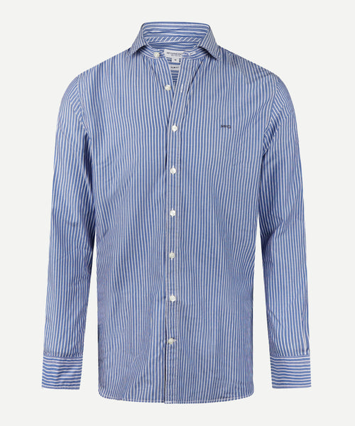 Overhemd Slim Fit Smalle Streep | Medium Blue