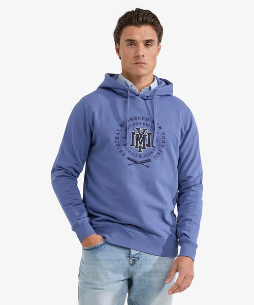 Hoodie with NY Graphic | Vintage Blue