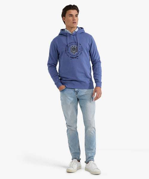 Hoodie with NY Graphic | Vintage Blue