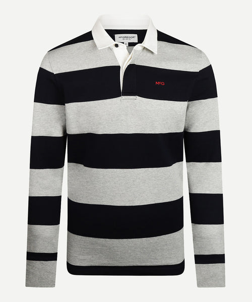 Rugby jersey Large Stripes | Medium Gray Melange