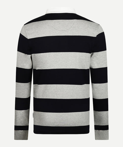 Rugby jersey Large Stripes | Medium Gray Melange
