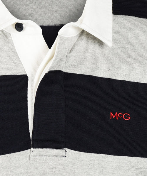 Rugby jersey Large Stripes | Medium Gray Melange
